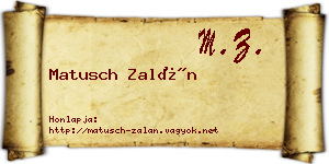 Matusch Zalán névjegykártya